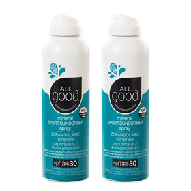 All Good Sport Sunscreen Spray bottle front showing compact reef-friendly SPF 30 protection