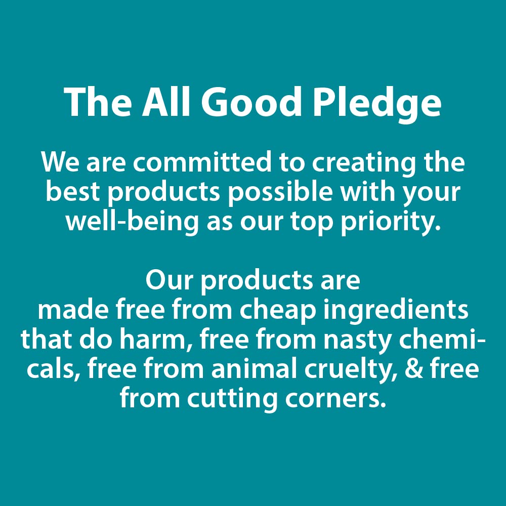 All Good sustainable zero-waste packaging concept with reusable bottle.
