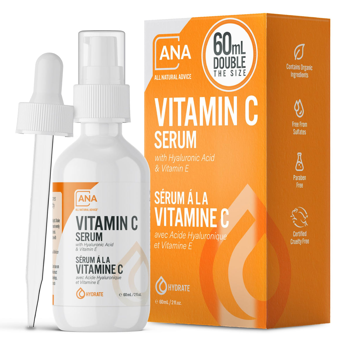 All Natural Advice Vitamin C Serum bottle with UV-shielding glass protecting potency against oxidation