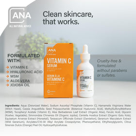 All Natural Advice Vitamin C Serum close-up bottle showing label and design