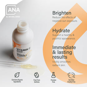 All Natural Advice Vitamin C Serum with hyaluronic acid for a smooth, hydrated feel