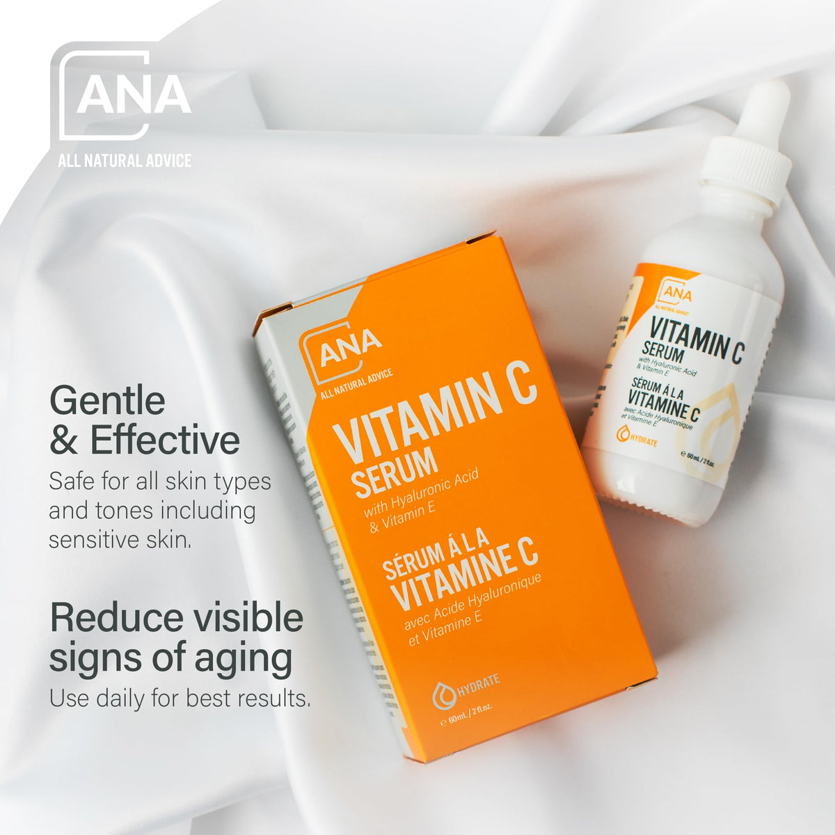 All Natural Advice Vitamin C Serum spray application for quick, even coverage