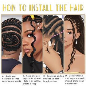 ALLBENLOS natural-look crochet hair provides a discreet blend with real hair.