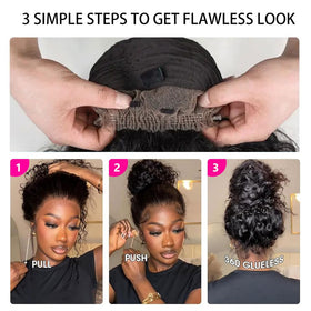 Allboom glueless 360 lace wig close-up for pre-plucked detail