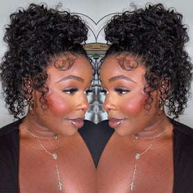 Allboom hidden strap 360 lace front wig with water wave texture for natural look