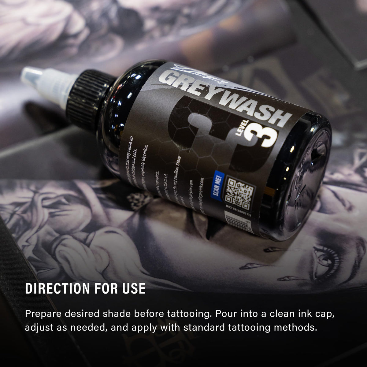 Allegory Greywash Level 4 bottle delivers bold tonal range.