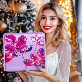 Allemu Elegant gift box with a floral cover ideal for birthdays and occasions.