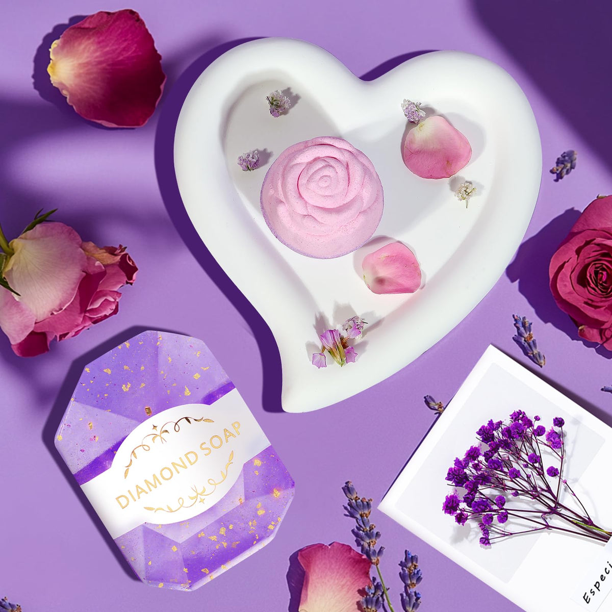 Allemu Lavender bath bombs in a spa-inspired set for peaceful unwinding.