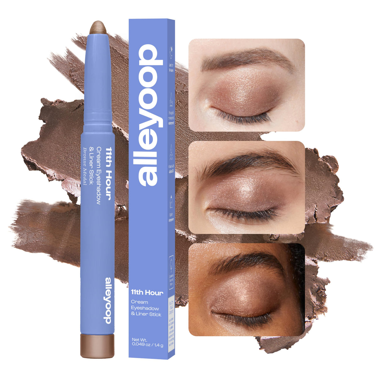 ALLEYOOP 11th Hour creamy to powder finish swatch demonstrates seamless blending