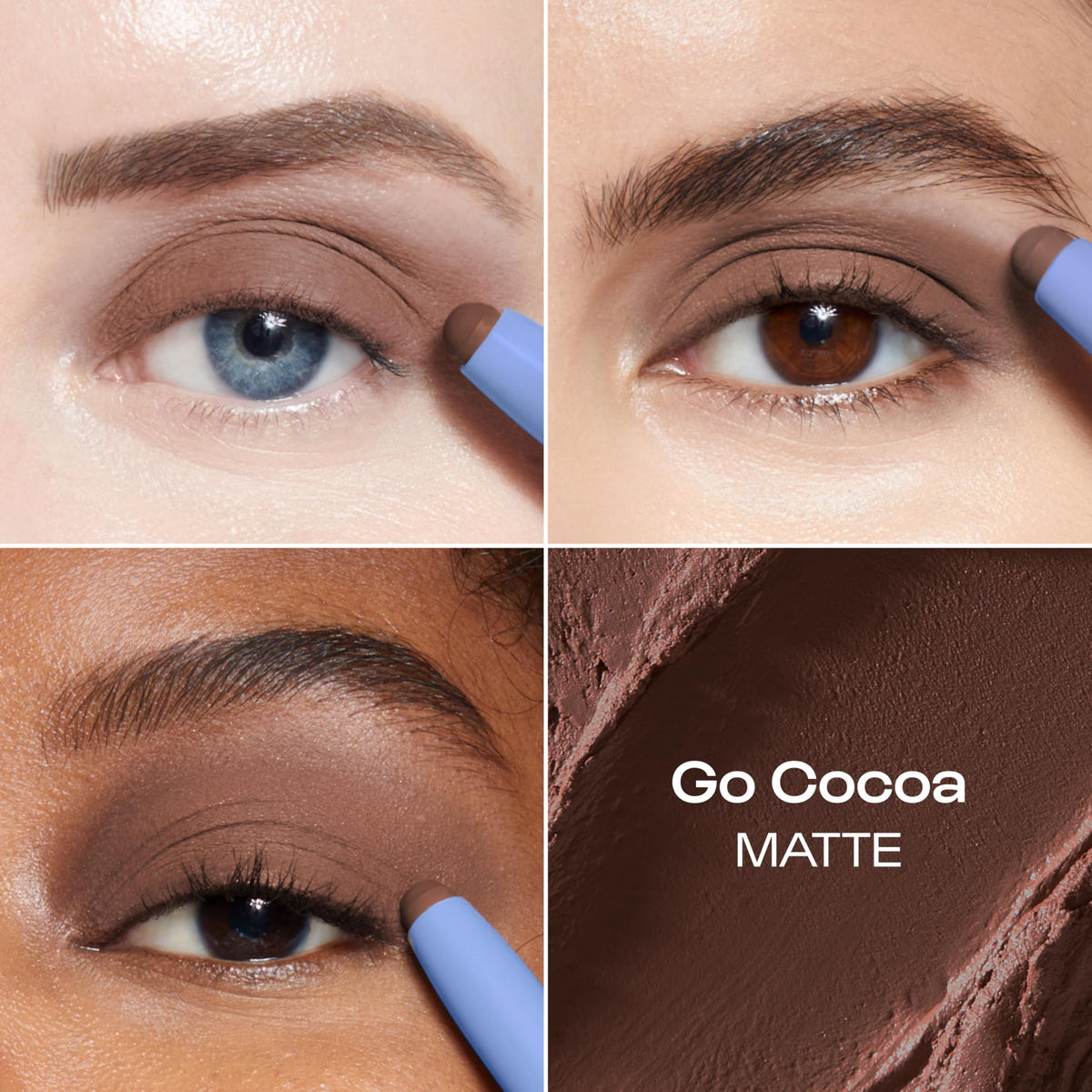 ALLEYOOP 11th Hour eye shadow stick application swirls show smooth blendability.