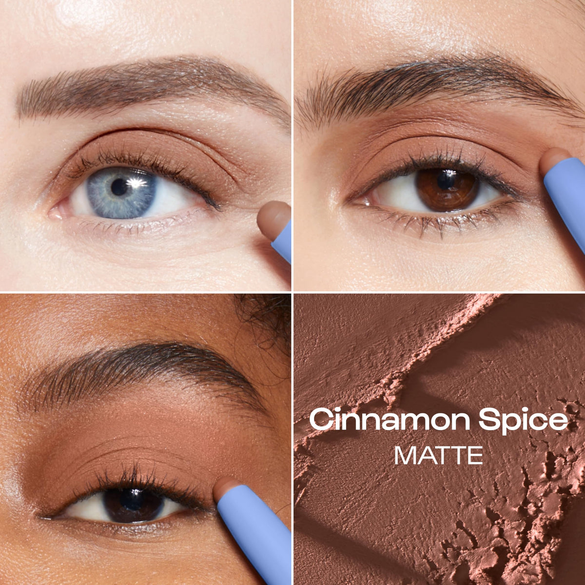 ALLEYOOP 11th Hour cinnamon brown swatch shows matte finish and easy blend