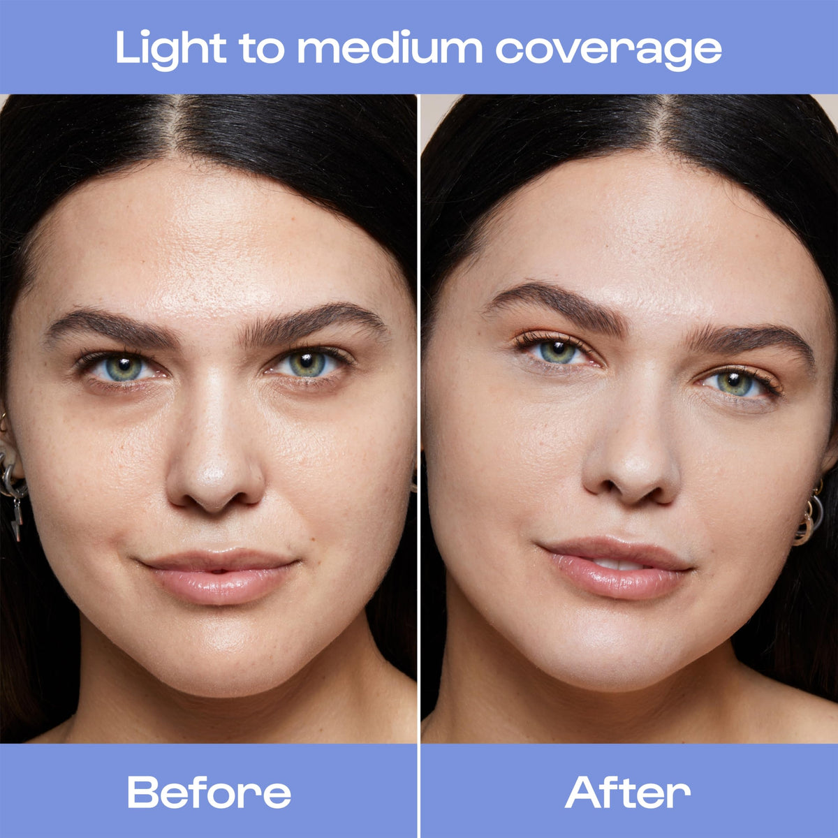 ALLEYOOP Game Face Concealer buildable coverage shown on skin for blemish concealment.