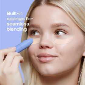 ALLEYOOP Game Face Concealer built-in blending sponge enables quick touch-ups.