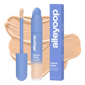 ALLEYOOP Game Face Concealer compact spread demonstrates natural under-eye brightening.