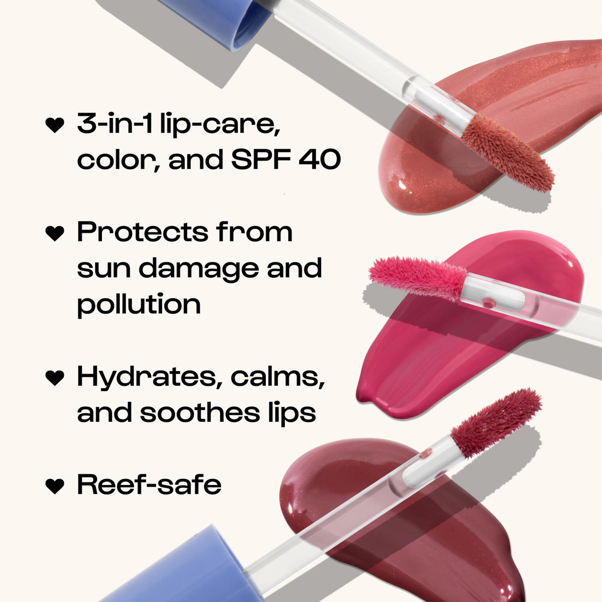 ALLEYOOP Sun Serum Lip Oil SPF 40 Hazy tint in action