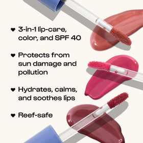 ALLEYOOP Sun Serum Lip Oil SPF 40 Hazy tint in action