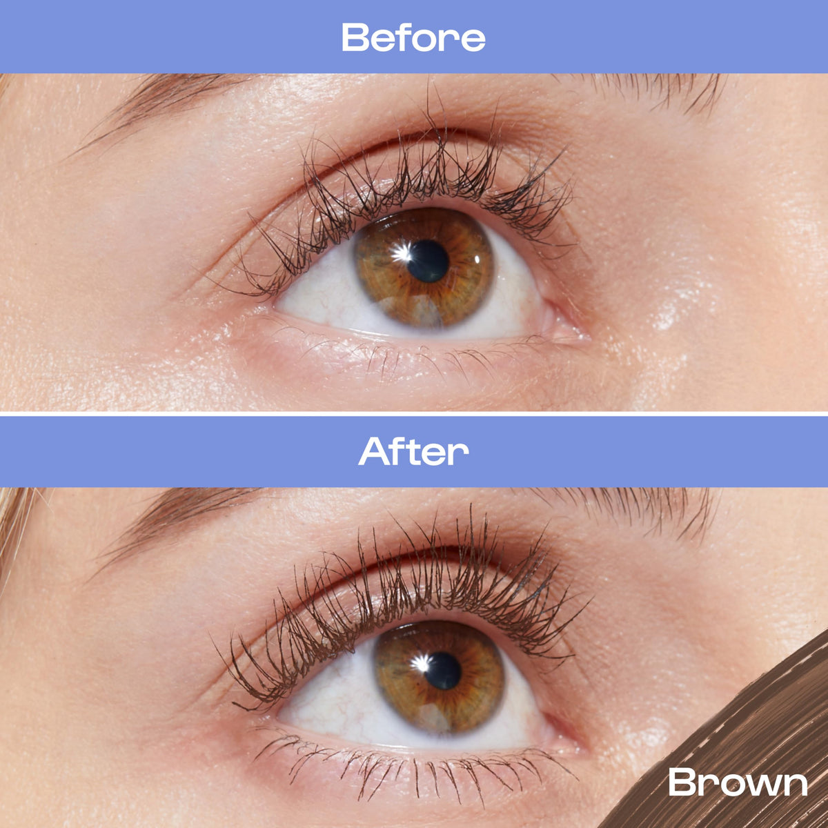ALLEYOOP Tubing Mascara Brown brush-detail – soft bristles for smooth, clump-free application.