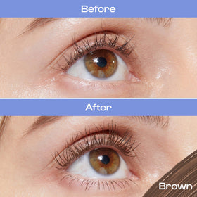 ALLEYOOP Tubing Mascara Brown brush-detail – soft bristles for smooth, clump-free application.