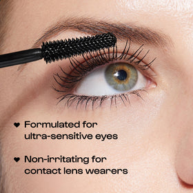 ALLEYOOP Tubing Mascara Brown lashes-after – after shot shows lifted, separated lashes.