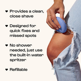 ALLEYOOP water spray bottle refill helps rinse and prep skin before shaving.