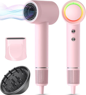 Alloom hair dryer 160000rpm pink finish for rapid drying and salon-ready results.