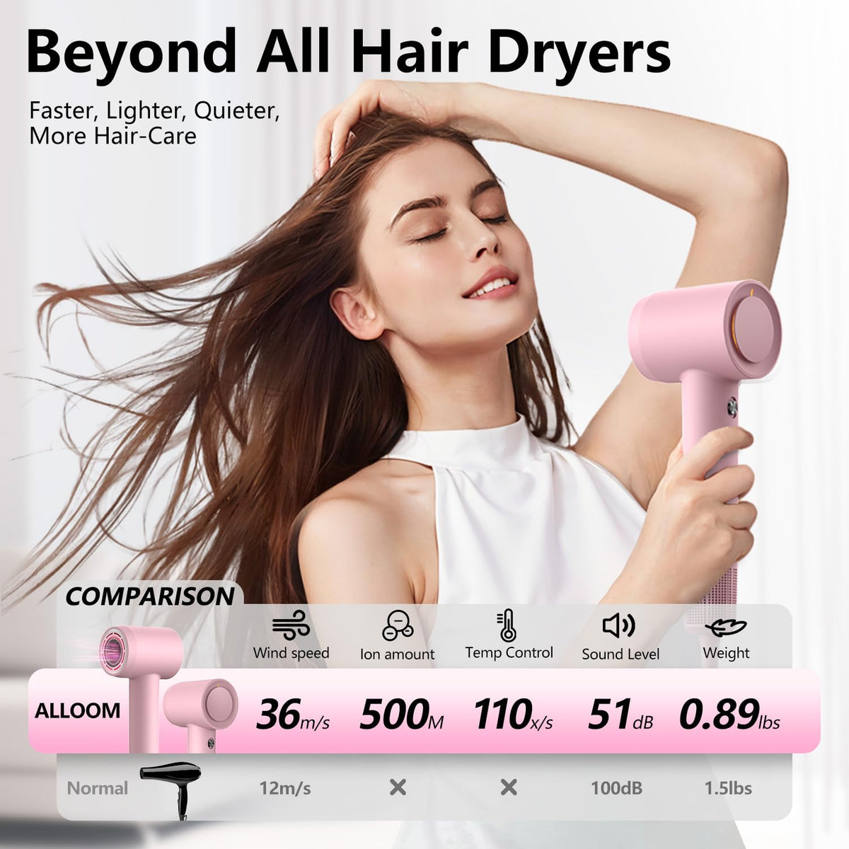 Alloom magnetic diffuser evenly distributes air for gentle volume.