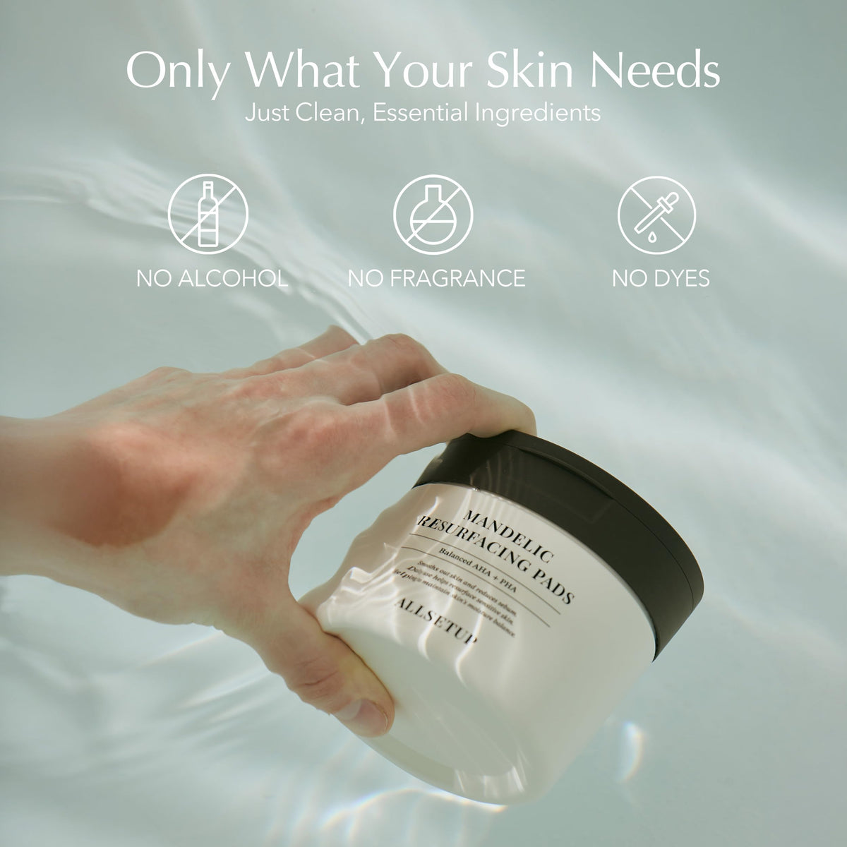 Hydration with Aqua GG on ALLSETUP Mandelic Acid Toner Pads