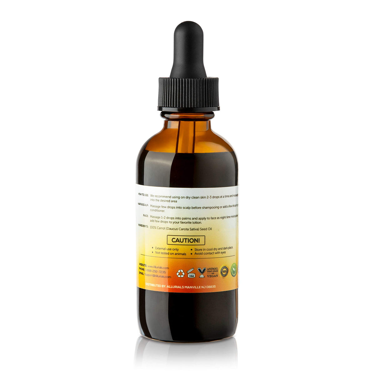 Allurials Carrot Seed Oil on hair showcases nourishment