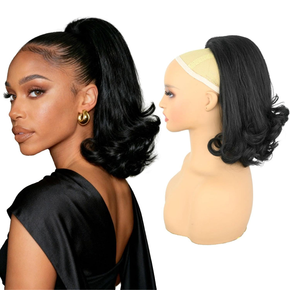 Allyreetress drawstring flick ponytail 14in for secure all-day wear.