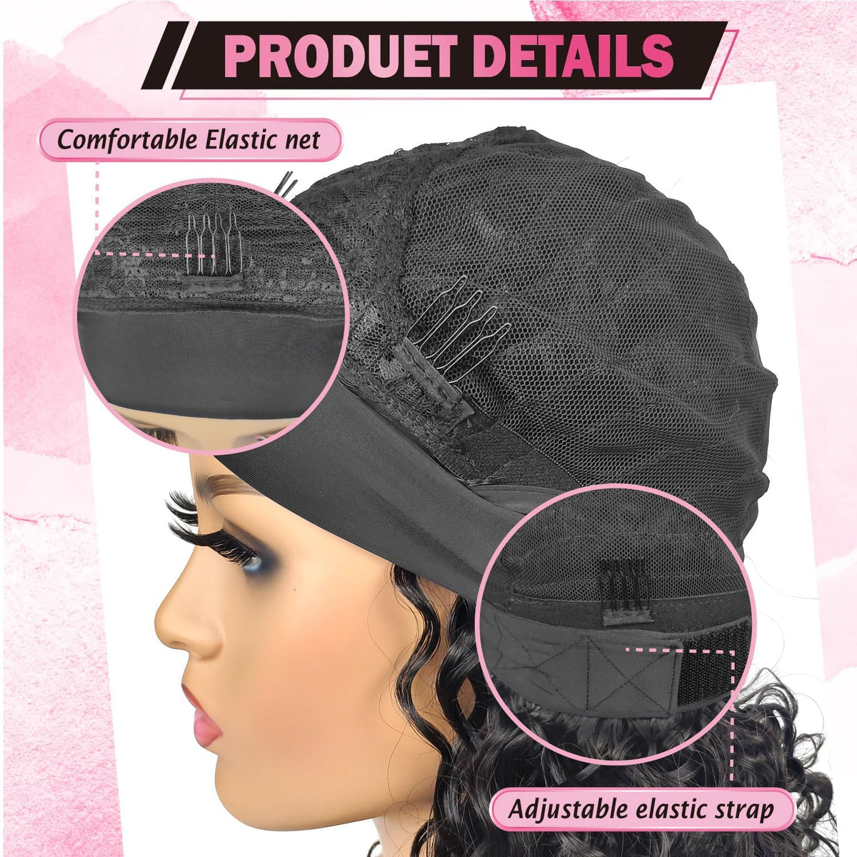 Allyreetress headband wig adjustable band ensures secure all-day fit