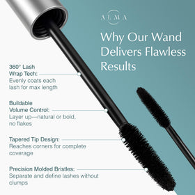 ALMA COSMETICS mascara being applied for lift on natural lashes