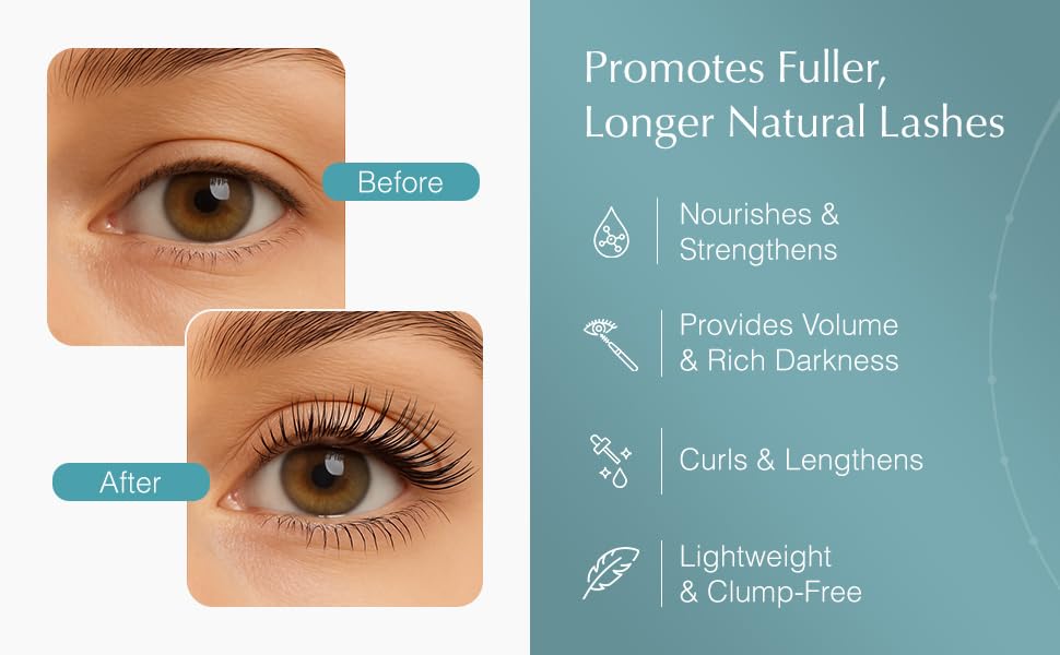 ALMA COSMETICS tubing mascara brush at an angle for curl and volume