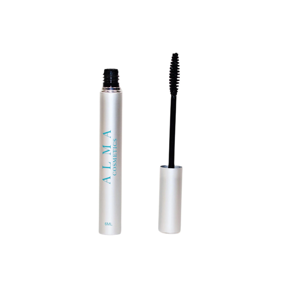 ALMA COSMETICS tubing mascara wand close-up for smooth, clump-free application