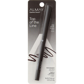 Almay Eyeliner Pencil Black Brown pigment detail emphasizes deep, versatile shade.