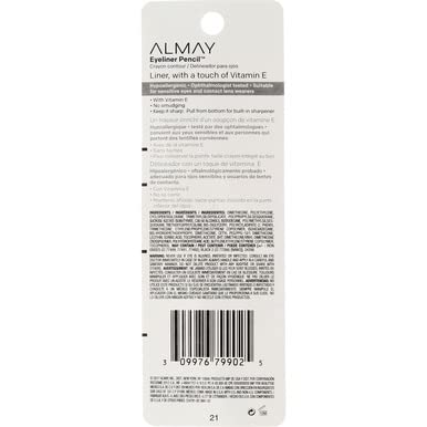 Almay Eyeliner Pencil Black Brown precision-tip ready for accurate lining.