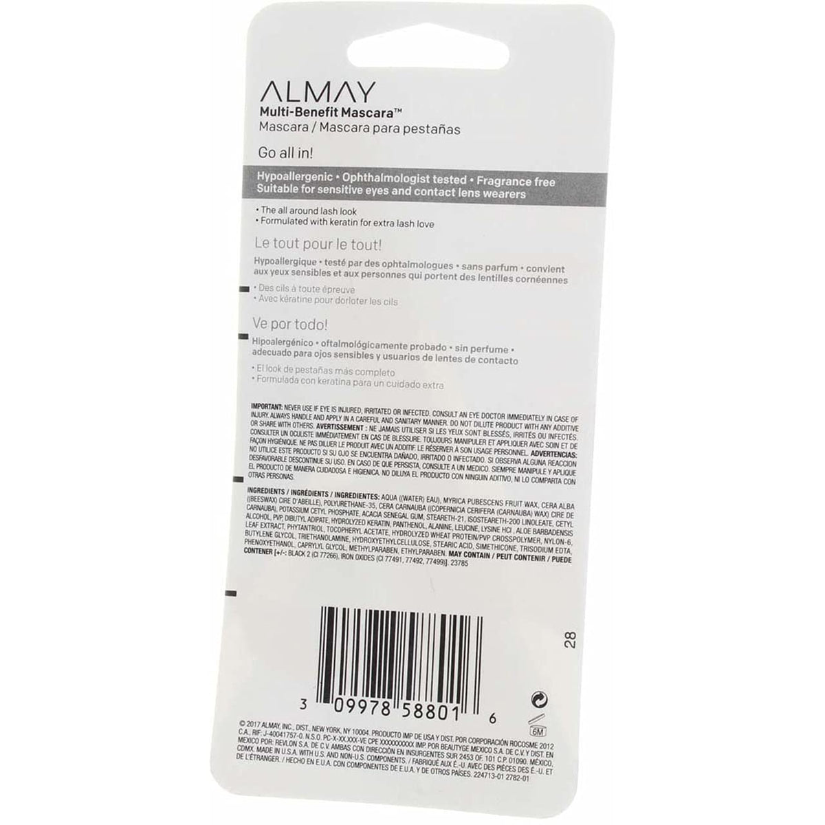 Almay One Coat Mascara lashes-before-after illustrates noticeable length and definition.