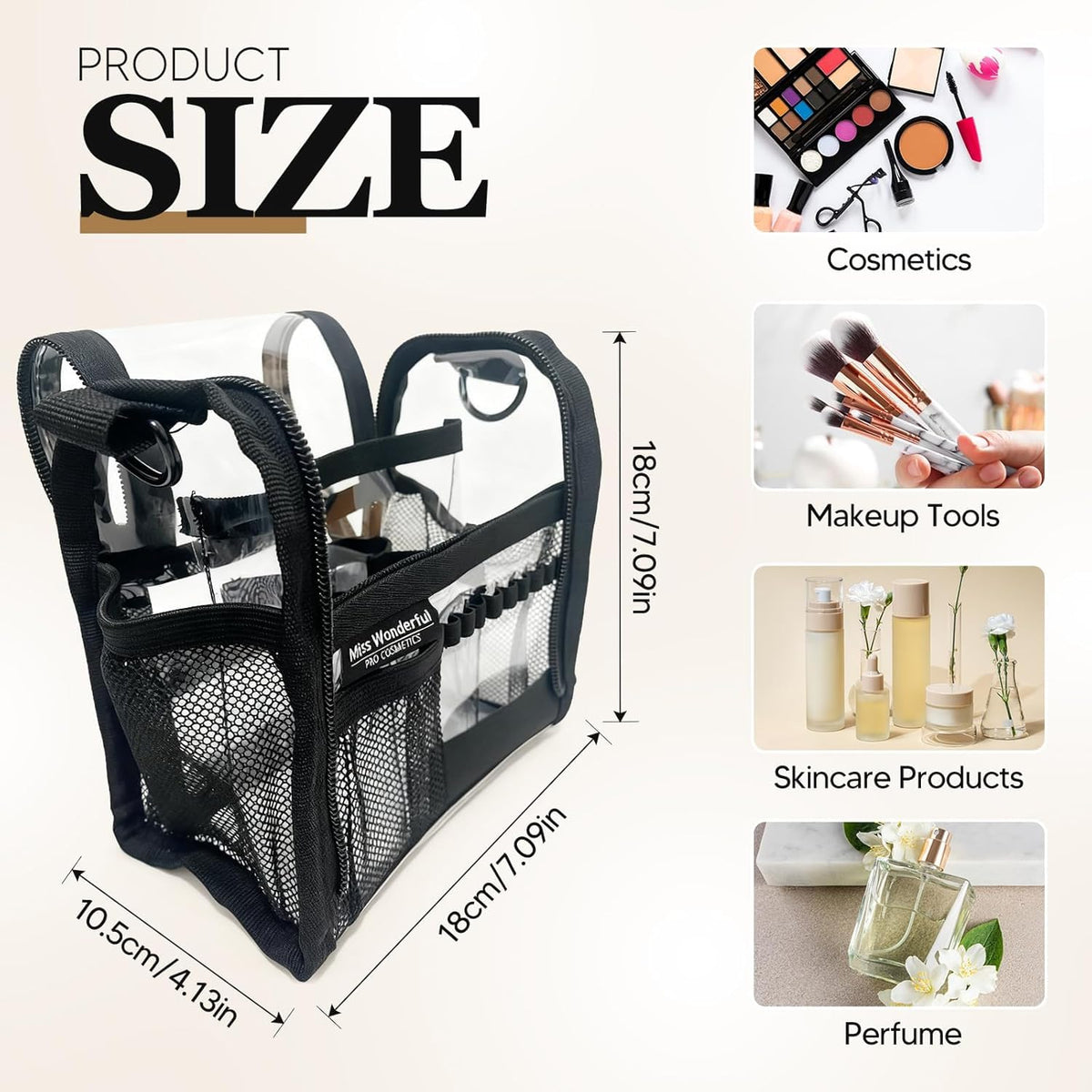 Almencla travel makeup case in black offers stylish on-the-go storage
