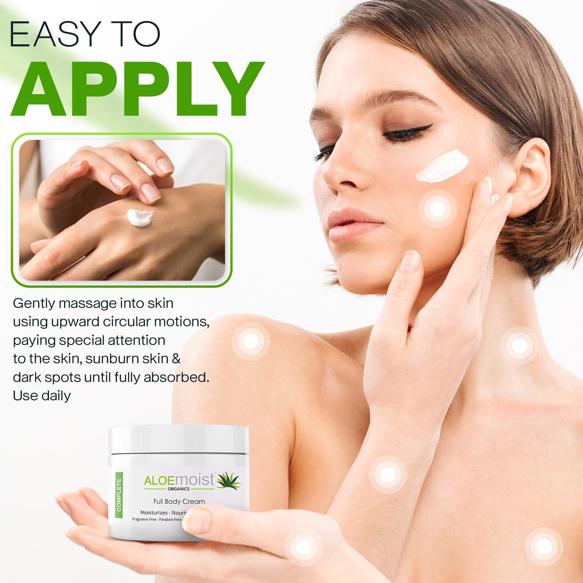 AloeMoist after-sun soothing cream tube for calm skin.