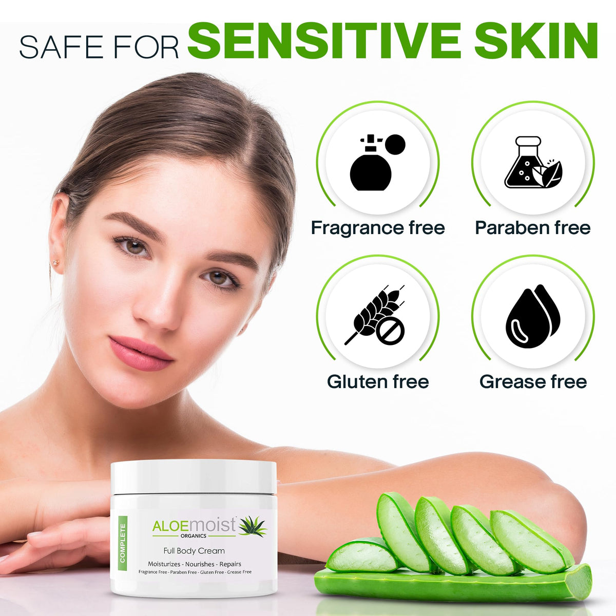 AloeMoist shea-butter-rich moisturizer jar nourishes dry patches.