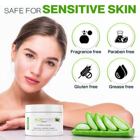 AloeMoist shea-butter-rich moisturizer jar nourishes dry patches.
