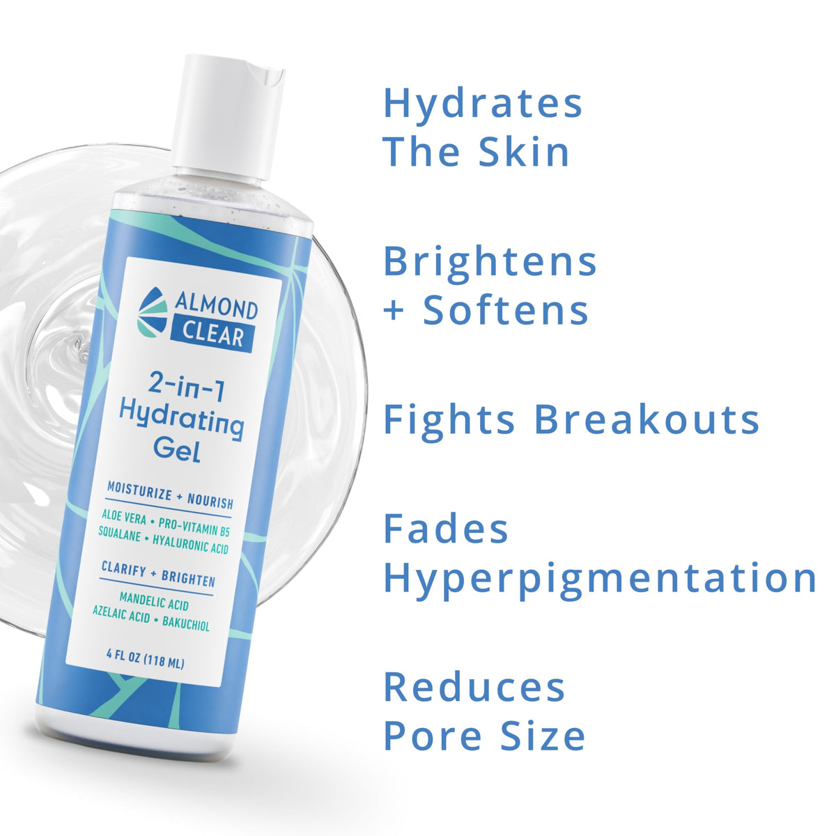 Almond Clear Aloe Vera image emphasizes soothing hydration for everyday use.