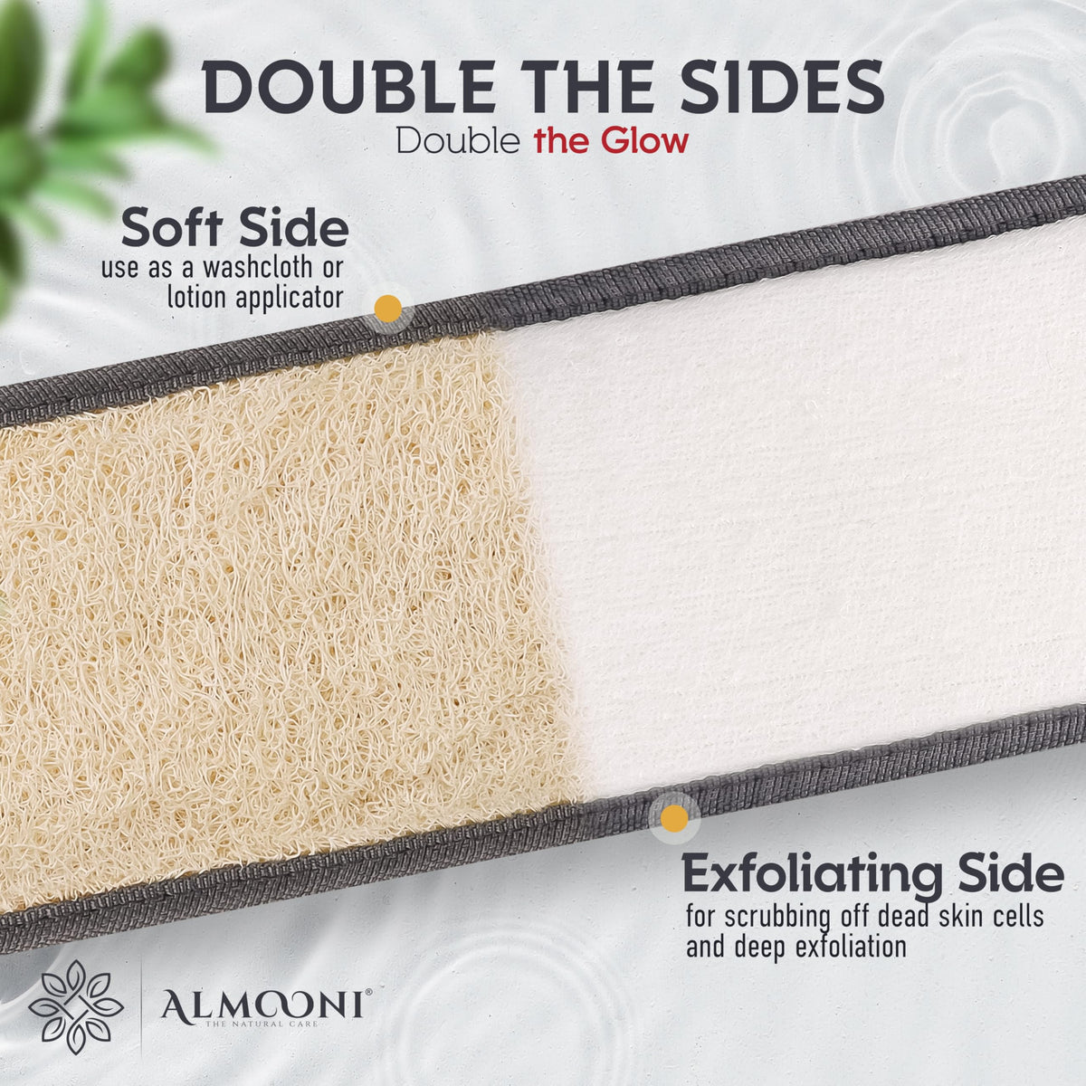 ALMOONI two-pack back scrubber in gray for daily grooming