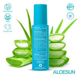 ALOESUN travel-friendly packaging highlighting compact size.