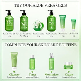 Aloderma Aloe Vera Gel uses organic ingredients and on-site processing.
