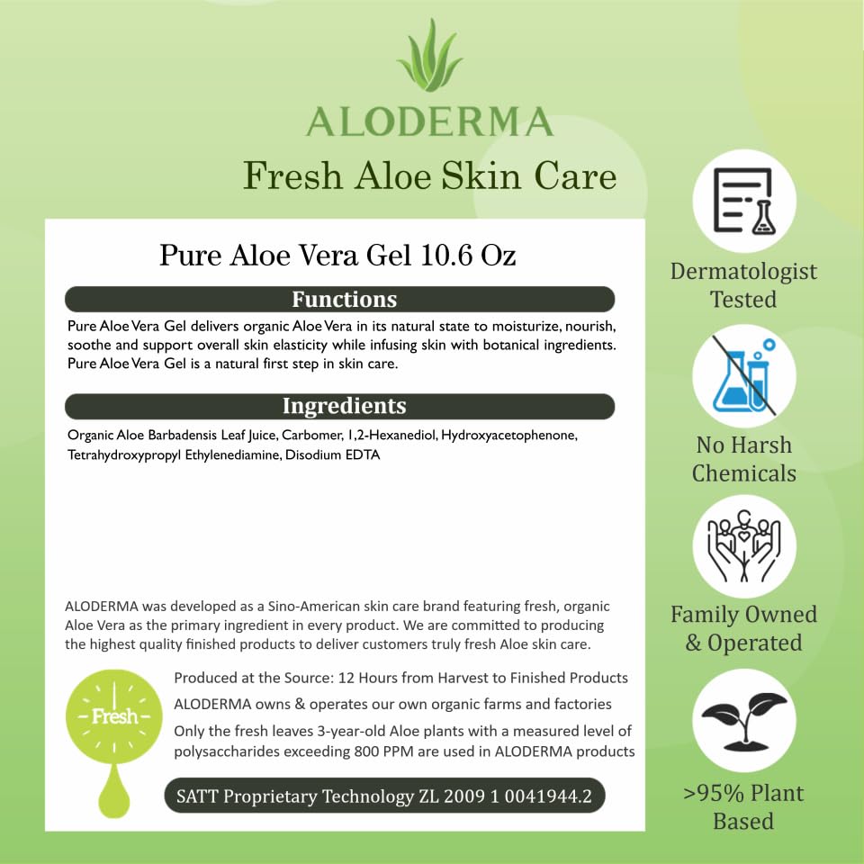 Aloderma Aloe Vera Gel soothes scalp and supports hair comfort.
