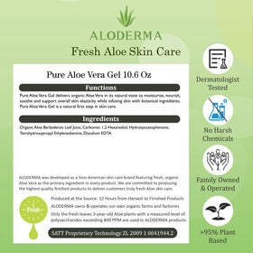 Aloderma Aloe Vera Gel soothes scalp and supports hair comfort.