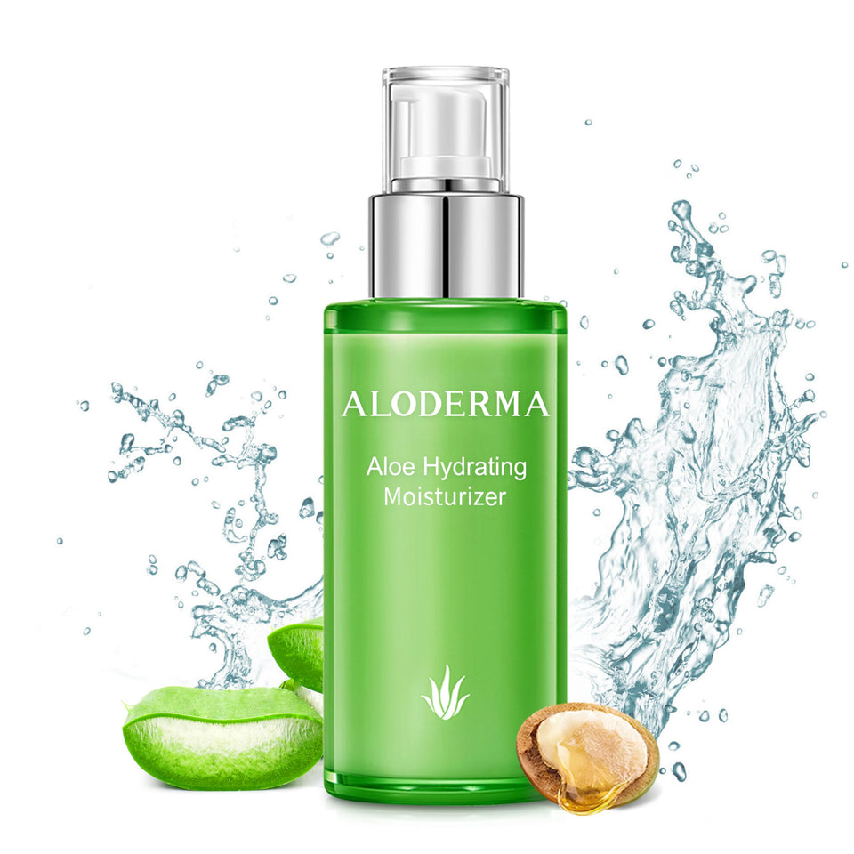 Aloderma Aloe Vera Hydrating Face Moisturizer jar close-up showing rich, non-greasy hydration