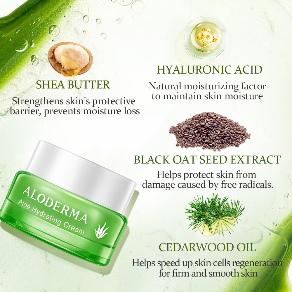 Aloderma aloe vera leaf closeup highlights natural origin and soothing properties