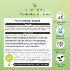 Aloderma Cleanser with Allantoin closeup highlights soothing properties for delicate skin.