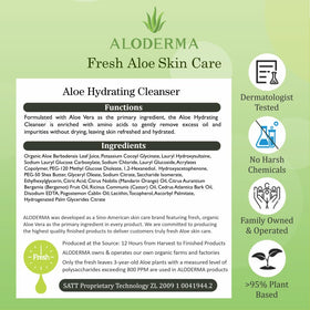 Aloderma farm-to-face sign underlines commitment to organic aloe cultivation.